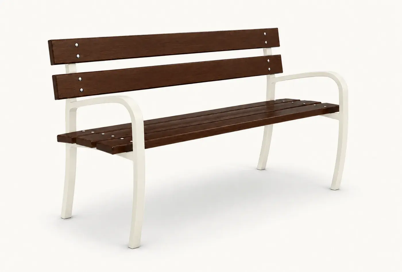 Banc bois et acier BA7 — coloris Blanc (RAL 9010)