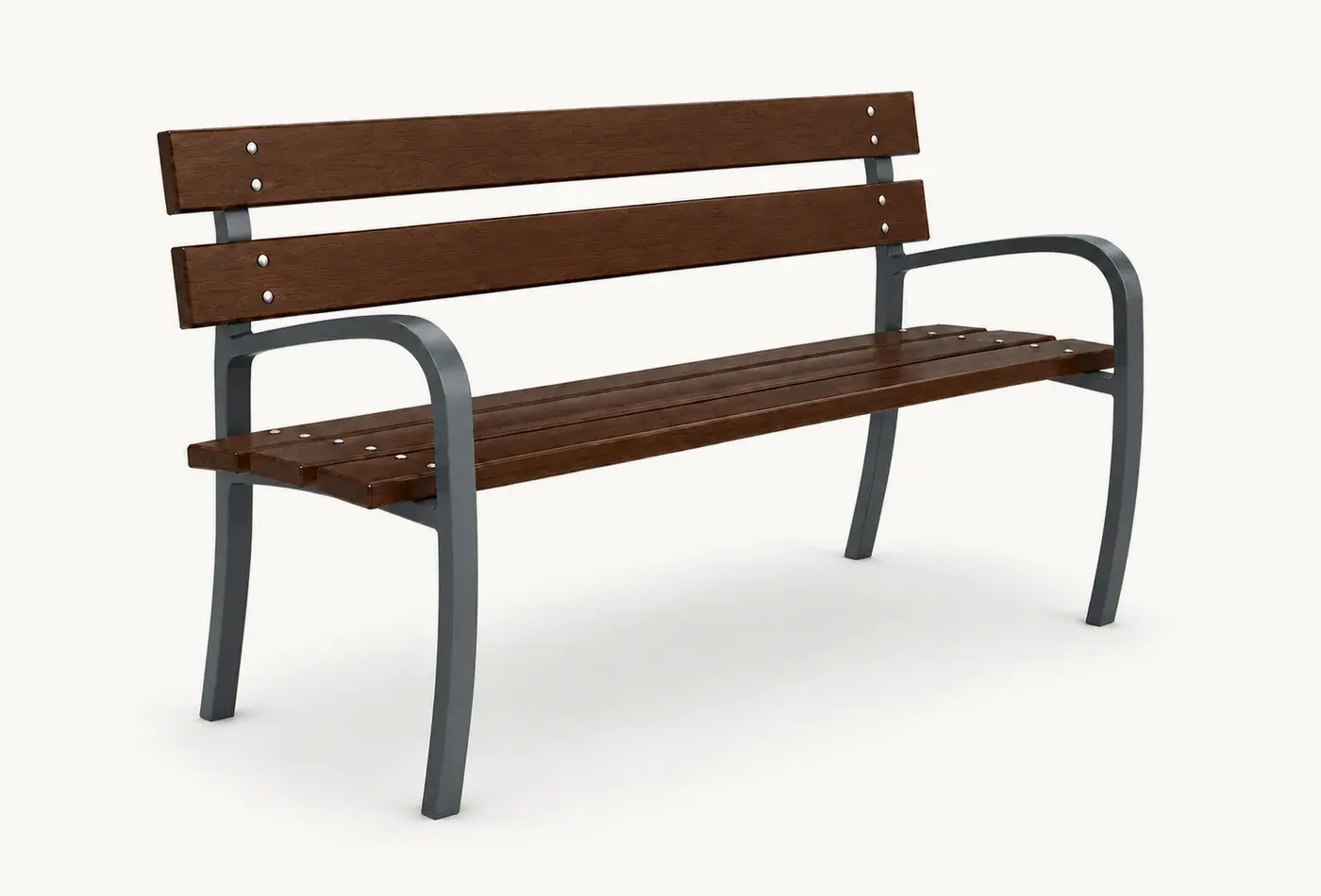 Banc bois et acier BA7 — coloris Gris (RAL 7012)