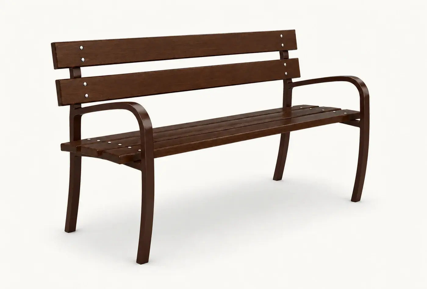 Banc bois et acier BA7 — coloris Marron (RAL 8017)