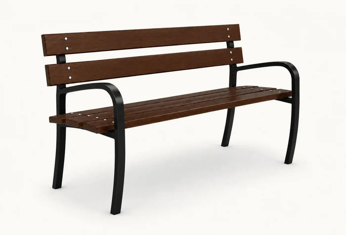 Banc bois et acier BA7 — coloris Noir (RAL 9005)