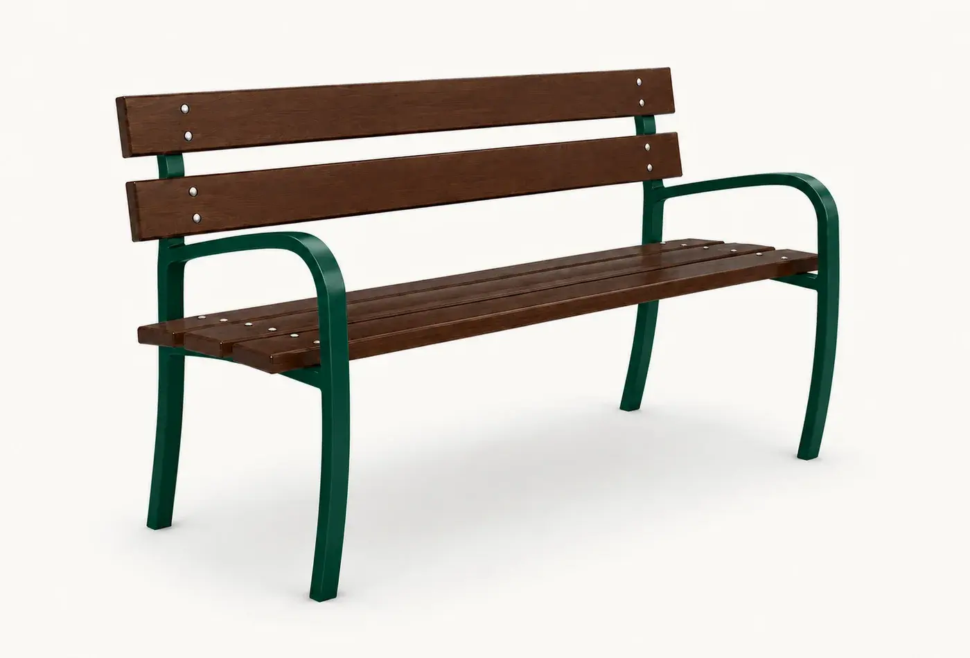 Banc bois et acier BA7 — coloris Vert (RAL 6005)