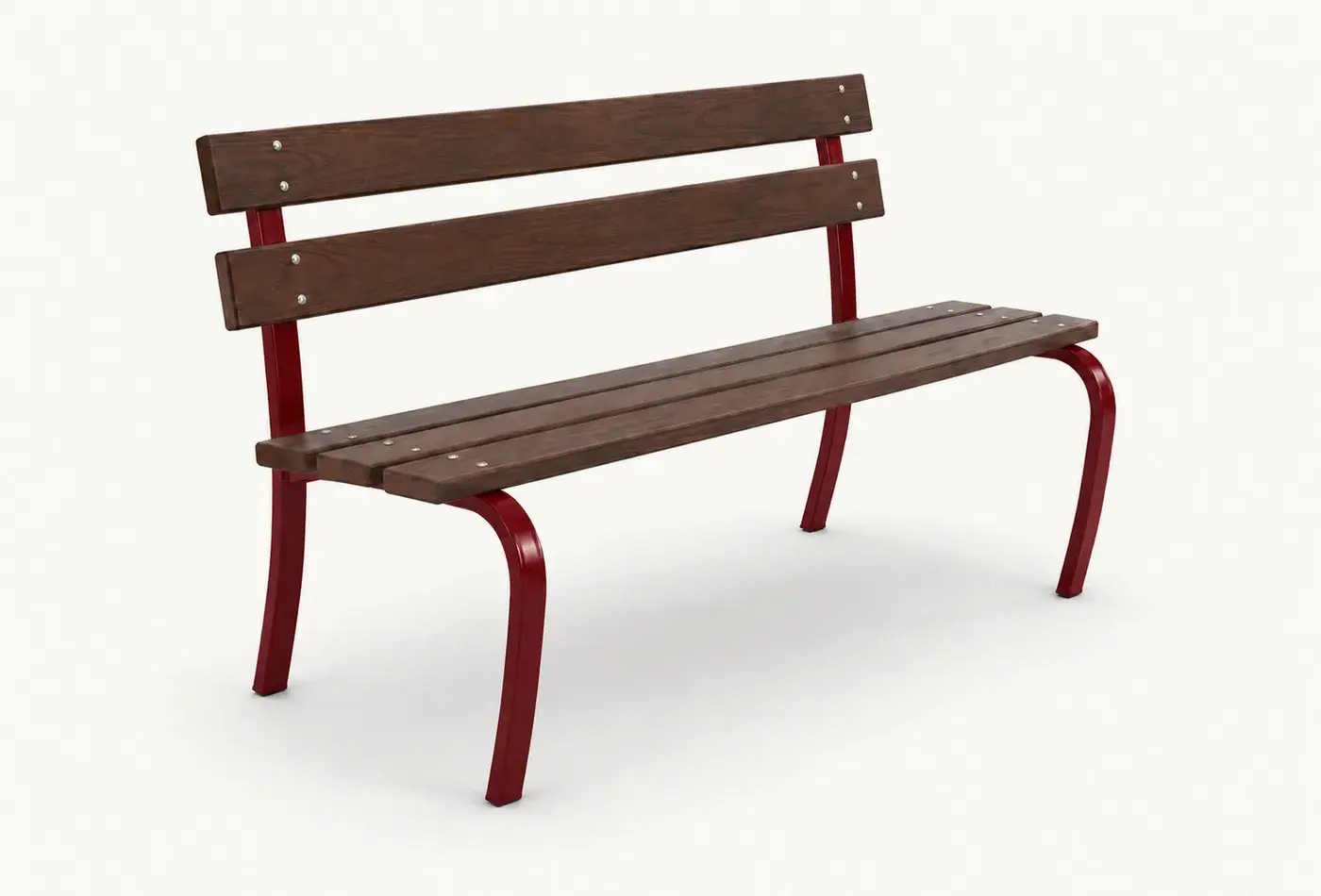 Banc bois et acier BA7SA — coloris Rouge (RAL 3004)