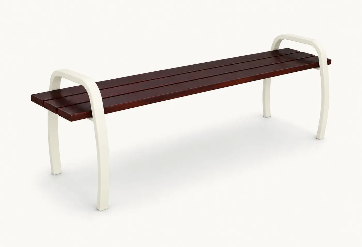 Banc bois et acier BA8 — coloris Blanc (RAL 9010)