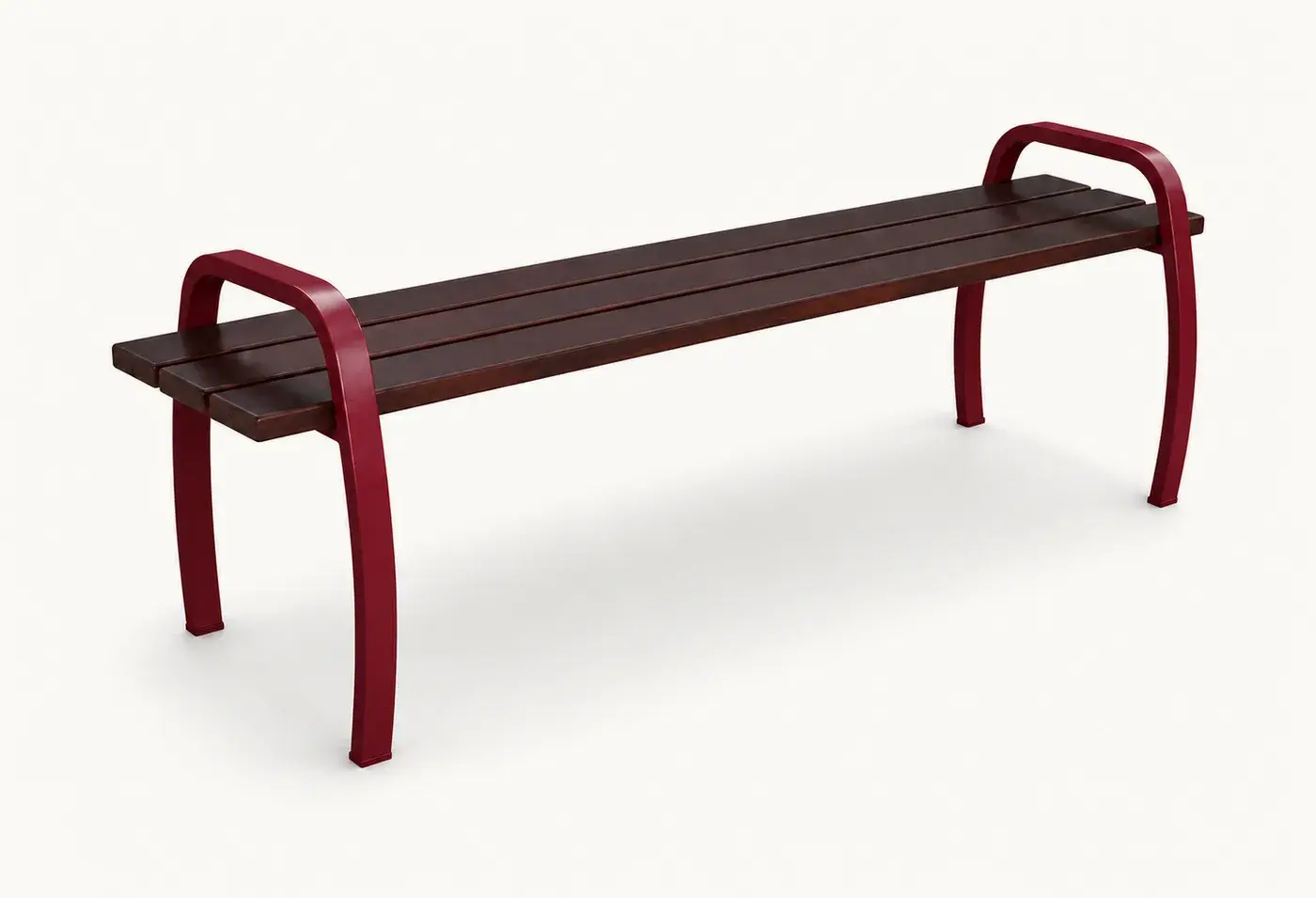 Banc bois et acier BA8 — coloris Rouge (RAL 3004)