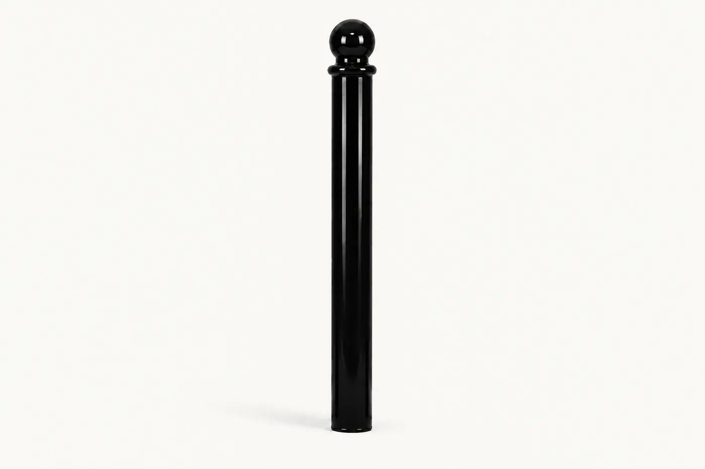 Potelet en acier bicolore pour malvoyants PO2B — coloris Noir (RAL 9005)